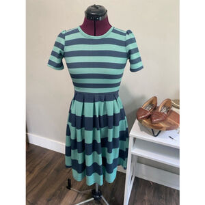 Green Blue Striped Lularoe Dress XS